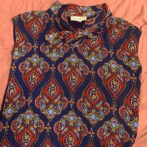 Carol Rose sleeveless top size small, paisley